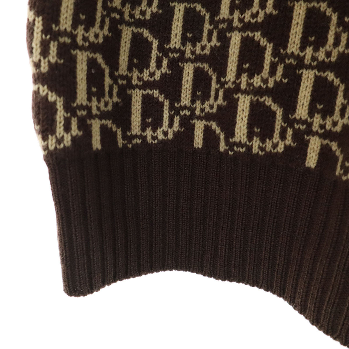 Christian Dior PRET-A-PORTER クリスチャンディオール プレタポルテ 90s オールド 総柄 長袖 セーター M ブラウン レディース