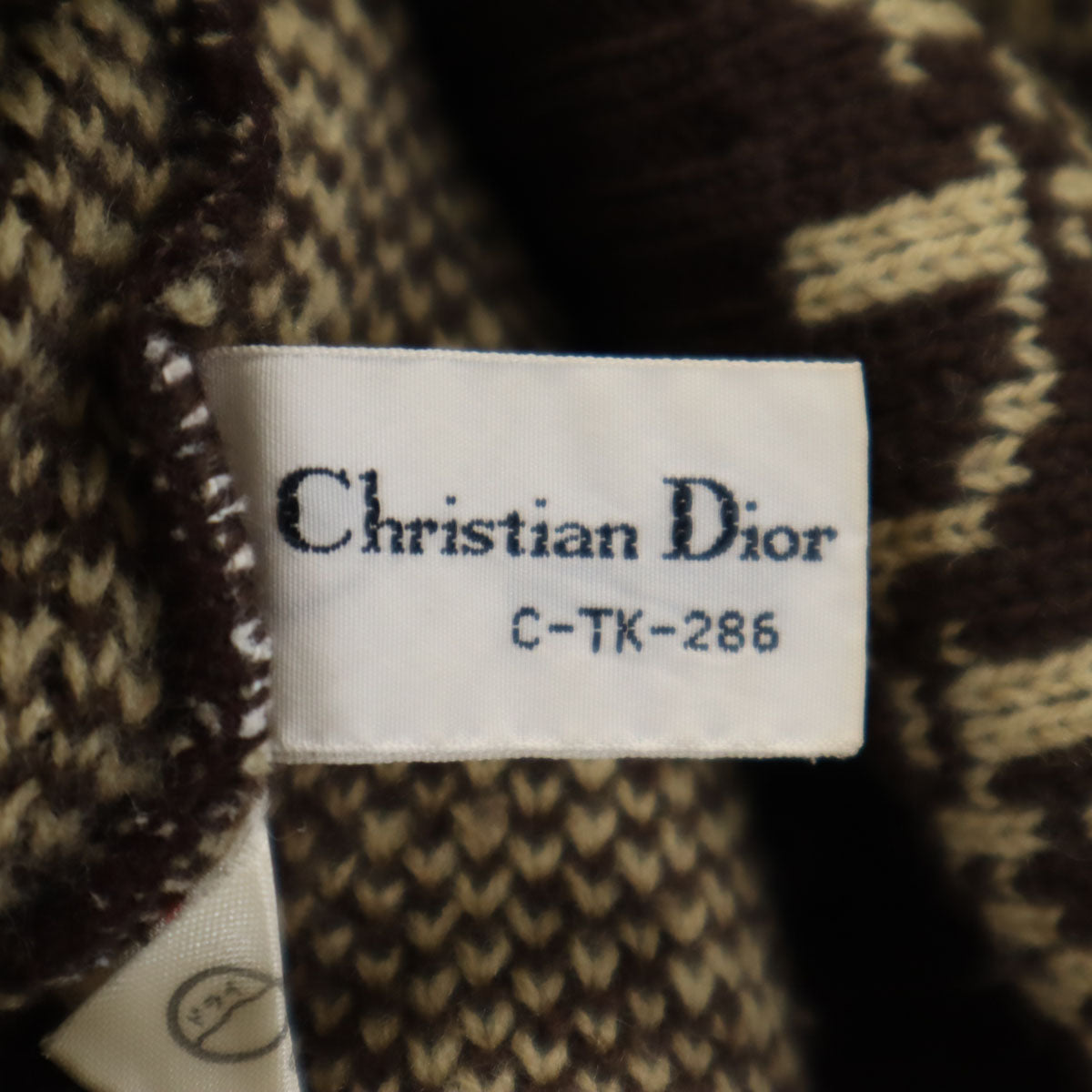 Christian Dior PRET-A-PORTER クリスチャンディオール プレタポルテ 90s オールド 総柄 長袖 セーター M ブラウン レディース