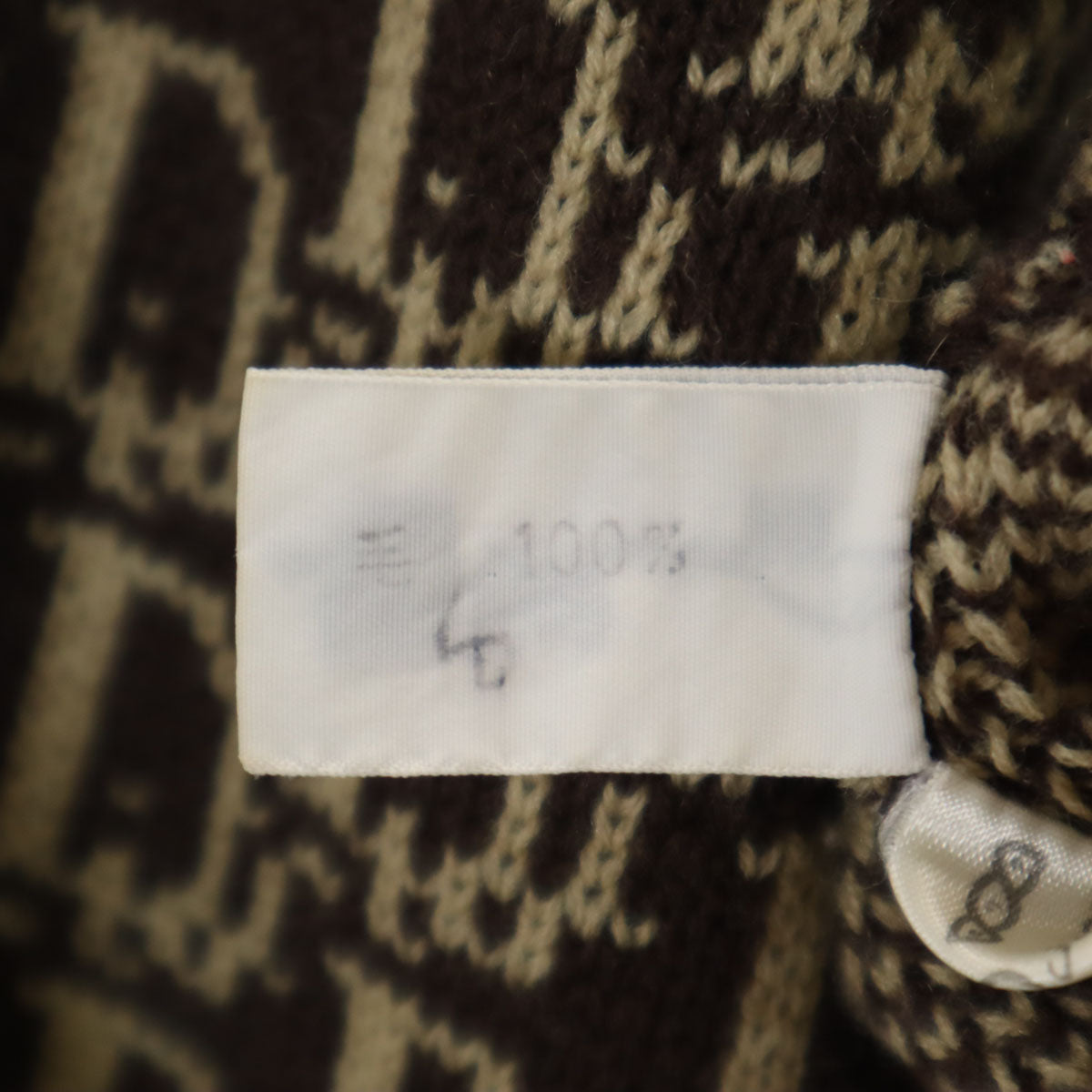 Christian Dior PRET-A-PORTER クリスチャンディオール プレタポルテ 90s オールド 総柄 長袖 セーター M ブラウン レディース