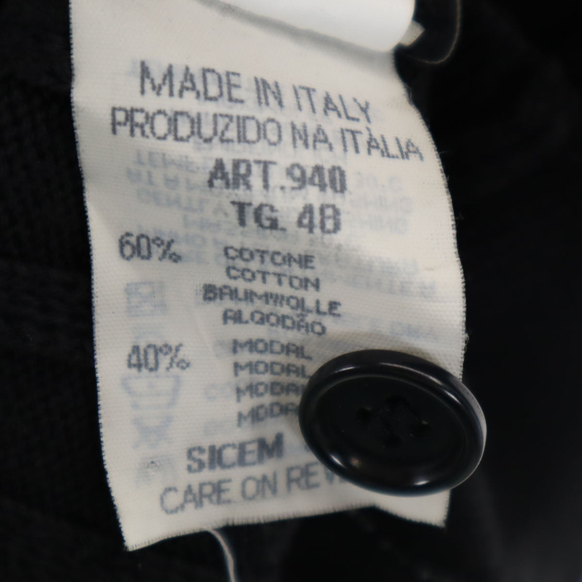 Emporio Armani エンポリオアルマーニ 90s イタリア製 オールド 長袖 ニットカーディガン 48 ブラック メンズ