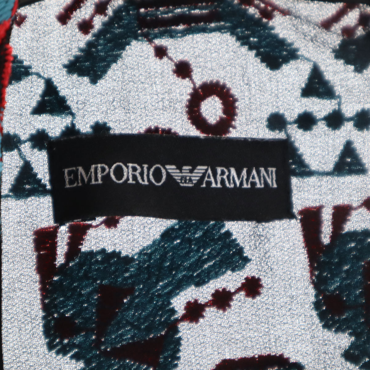 Emporio Armani エンポリオアルマーニ 総柄 ノースリーブ シアー ブラウス 上下 セットアップ 38 ブラック レディース