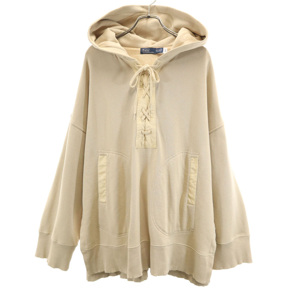 Polo by Ralph Lauren ポロバイラルフローレン 長袖 スピンドルネック スウェットパーカー XS ベージュ 裏起毛 レディース