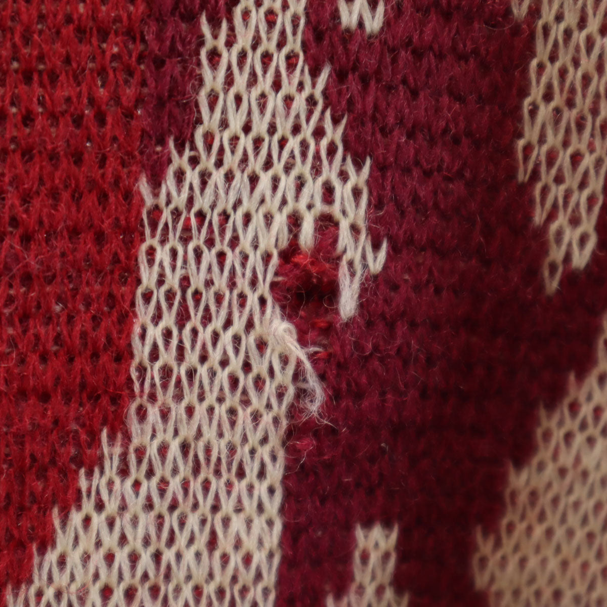 30s ヴィンテージ エンブレム柄 長袖 セーター ボルドー ニット メンズ