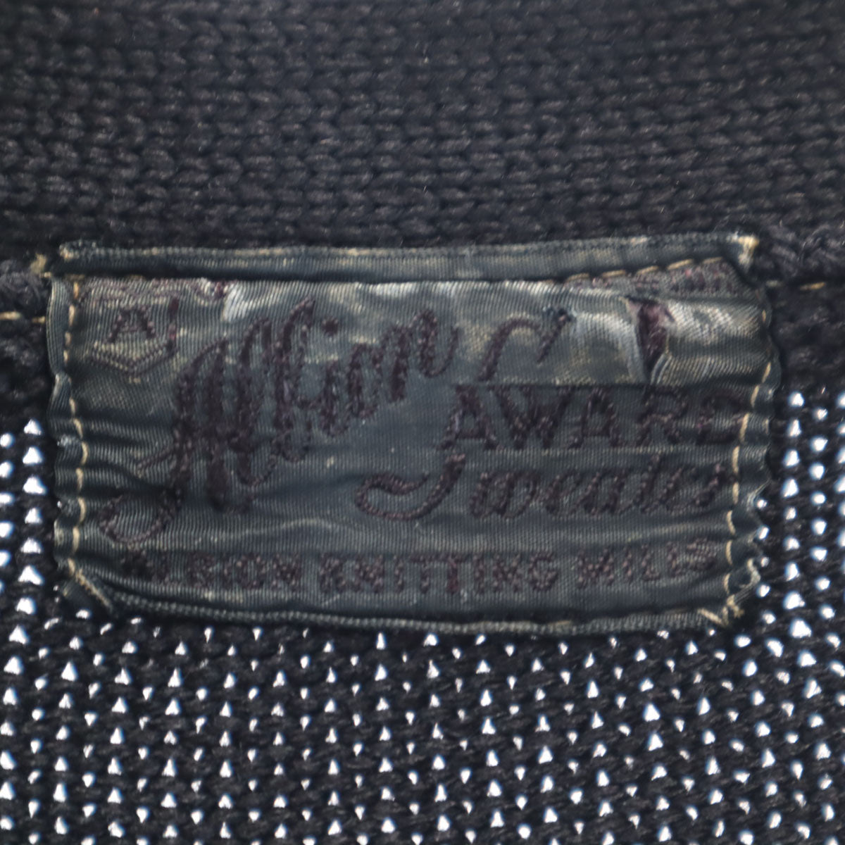 Albion Award Sweater 70s ヴィンテージ 長袖 レタード ニットカーディガン ブラック メンズ