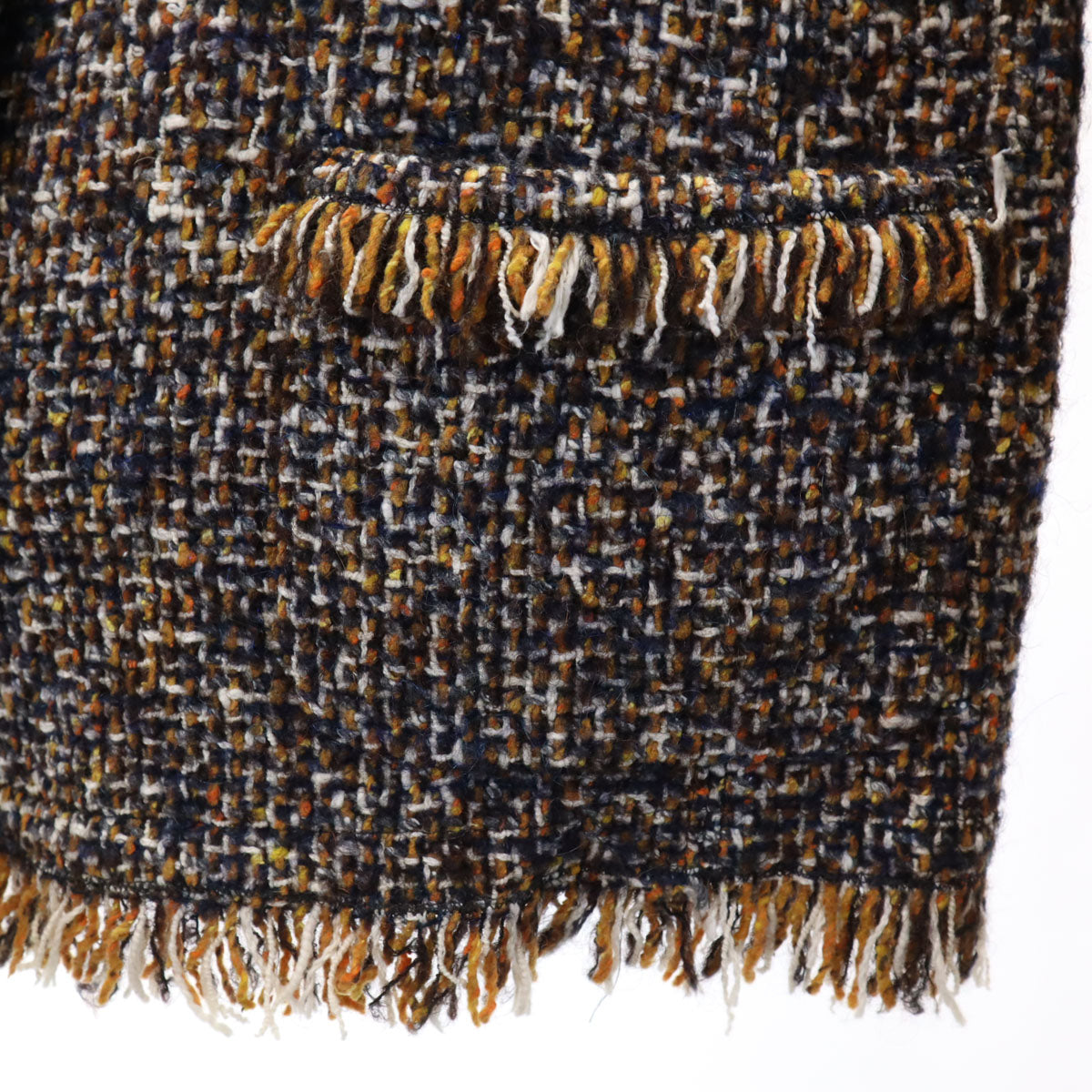 MAX MARA マックスマーラ ウールブレンド ツイード ノーカラー