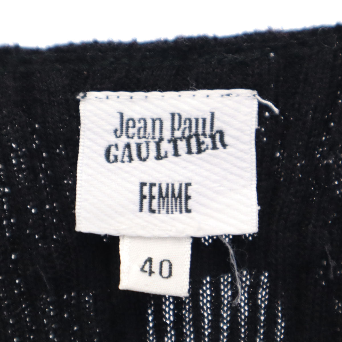 JEAN PAUL GAULTIER ジャンポールゴルチェ 日本製 ウール 長袖 セーター 40 黒 ニット レディース