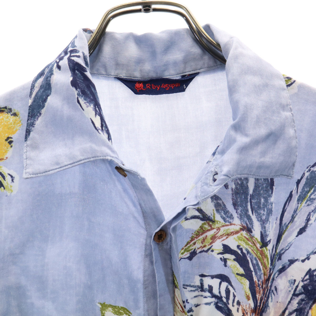R by 45rpm アールバイフォーティファイブアールピーエム 総柄 7分袖 シャツ 3 水色系 レディース