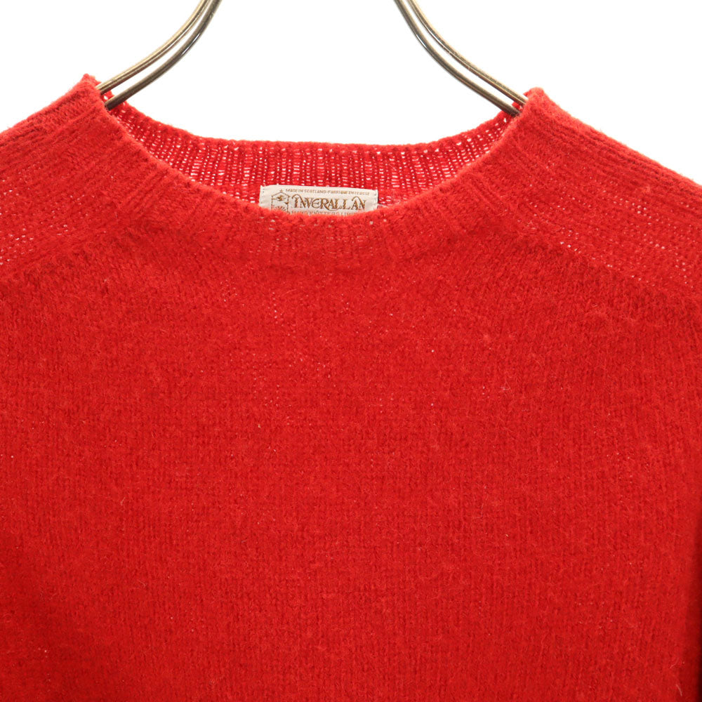 INVERALLAN インバーアラン 英国製 ウールブレンド 長袖 セーター レッド ニット メンズ