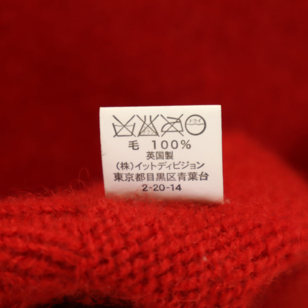INVERALLAN インバーアラン 英国製 ウールブレンド 長袖 セーター レッド ニット メンズ