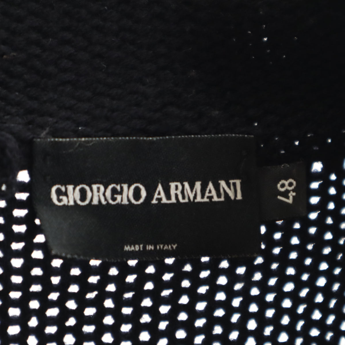 GIORGIO ARMANI ジョルジオアルマーニ イタリア製 長袖 ニット 48 ネイビー メンズ