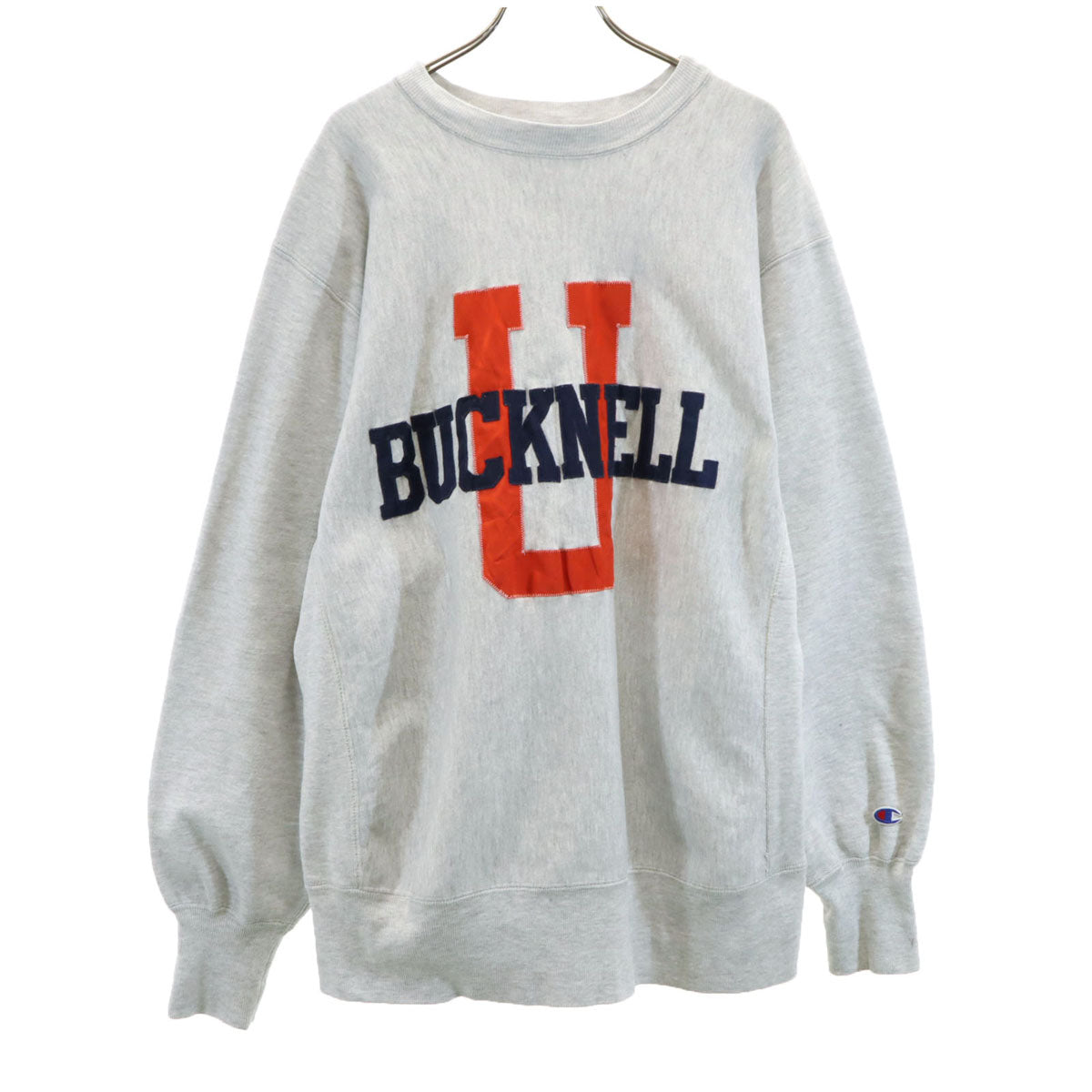 Champion チャンピオン 90s USA製 オールド 刺繍タグ メモリアル BUCKNELL 長袖 リバースウィーブ スウェット トレーナー XL グレー メンズ