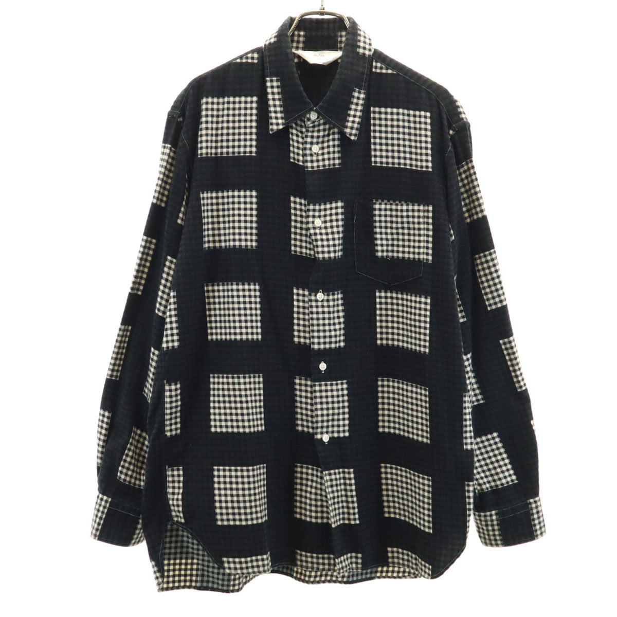 Sae shirts 日本製 チェック柄 長袖 ネルシャツ 42 ブラック メンズ