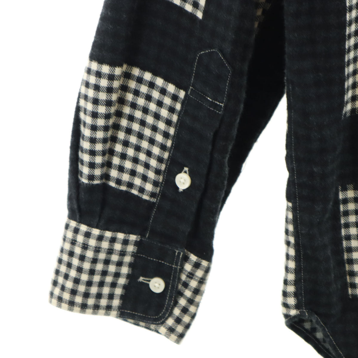 Sae shirts 日本製 チェック柄 長袖 ネルシャツ 42 ブラック メンズ