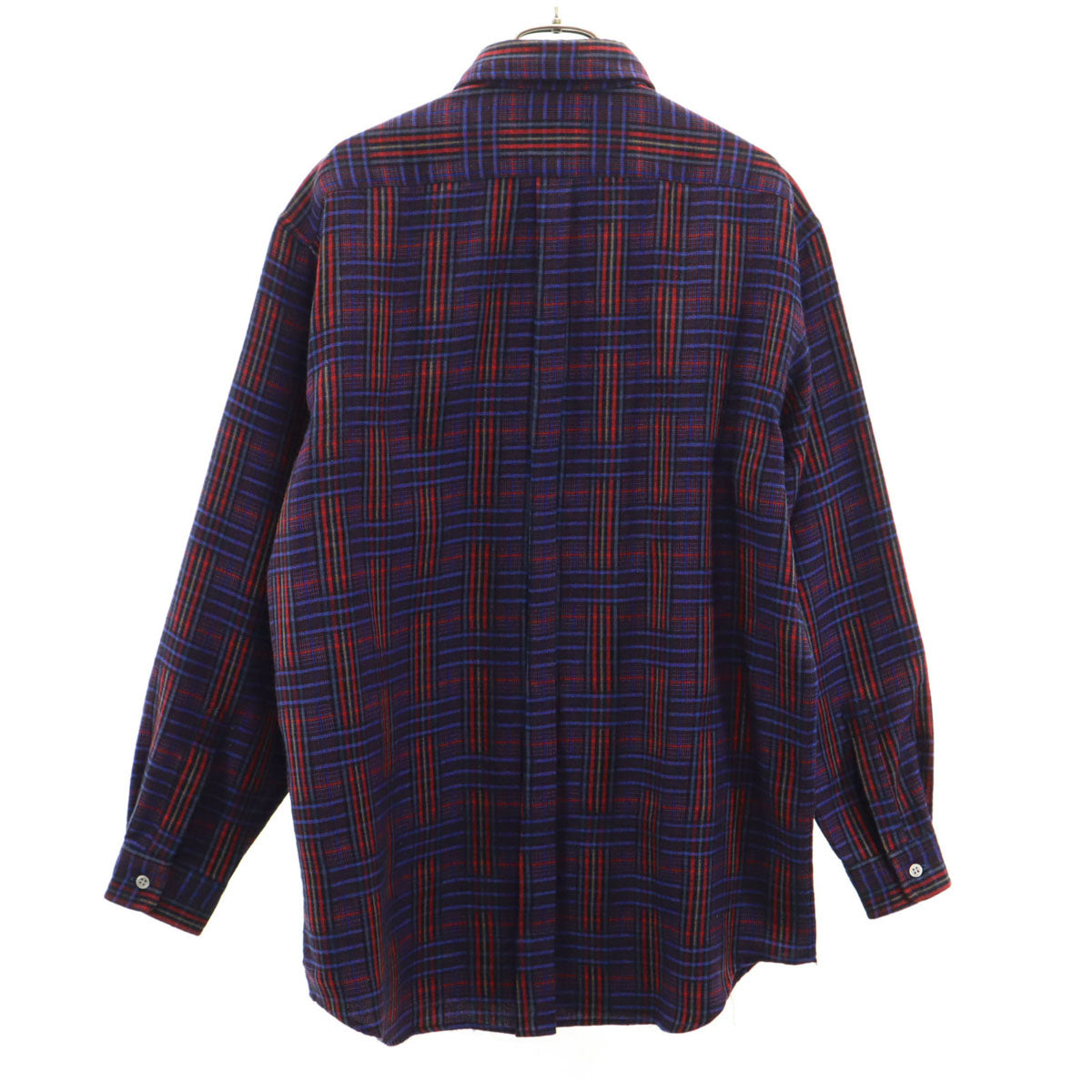 Christian Dior MONSIEUR クリスチャンディオール ムッシュ 90s オールド チェック柄 長袖 ネルシャツ L 青紫 メンズ