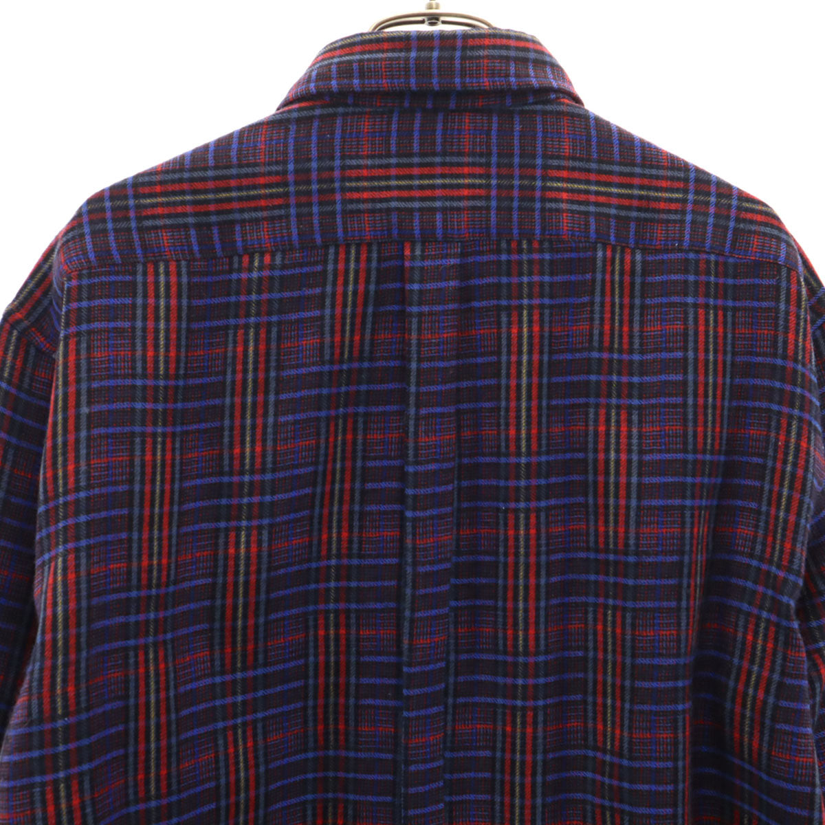 Christian Dior MONSIEUR クリスチャンディオール ムッシュ 90s オールド チェック柄 長袖 ネルシャツ L 青紫 メンズ