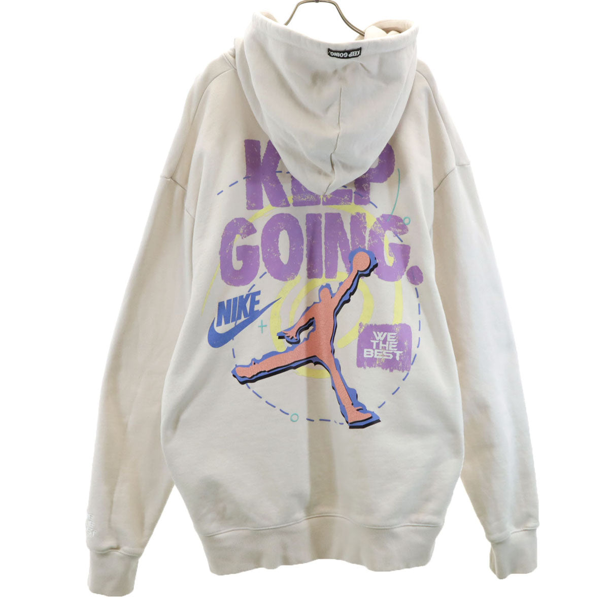 AIR JORDAN エアジョーダン ジャンプマンロゴ 長袖 スウェットパーカー XXL ホワイト ビッグサイズ NIKE ナイキ メンズ