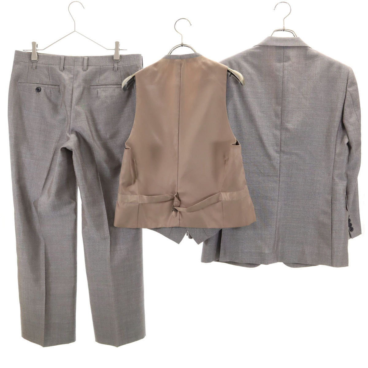 Burberrys バーバリーズ 90s ウールブレンド オールド スーツ 上下 セットアップ AB3 グレー 3ピース メンズ