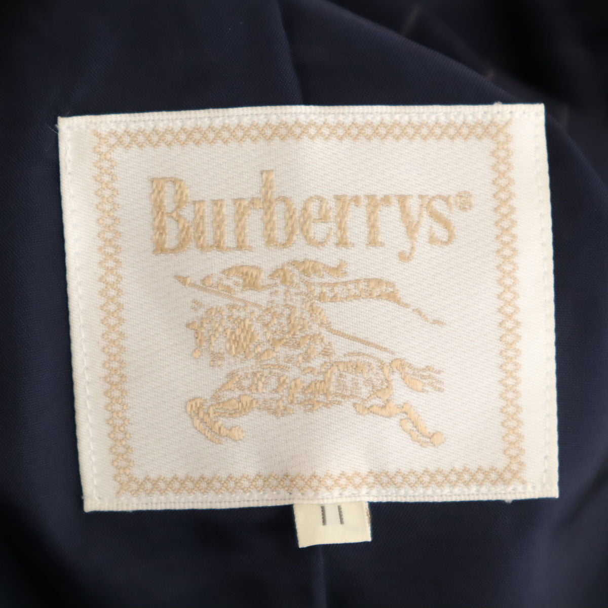 Burberrys バーバリーズ 90s ウール オールド ストライプ柄 スカートスーツ 上下 セットアップ 11 ネイビー ダブルボタン レディース