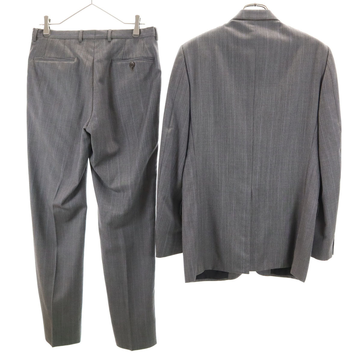 GUCCI グッチ ウール ストライプ柄 スーツ 上下 セットアップ 46R グレー メンズ