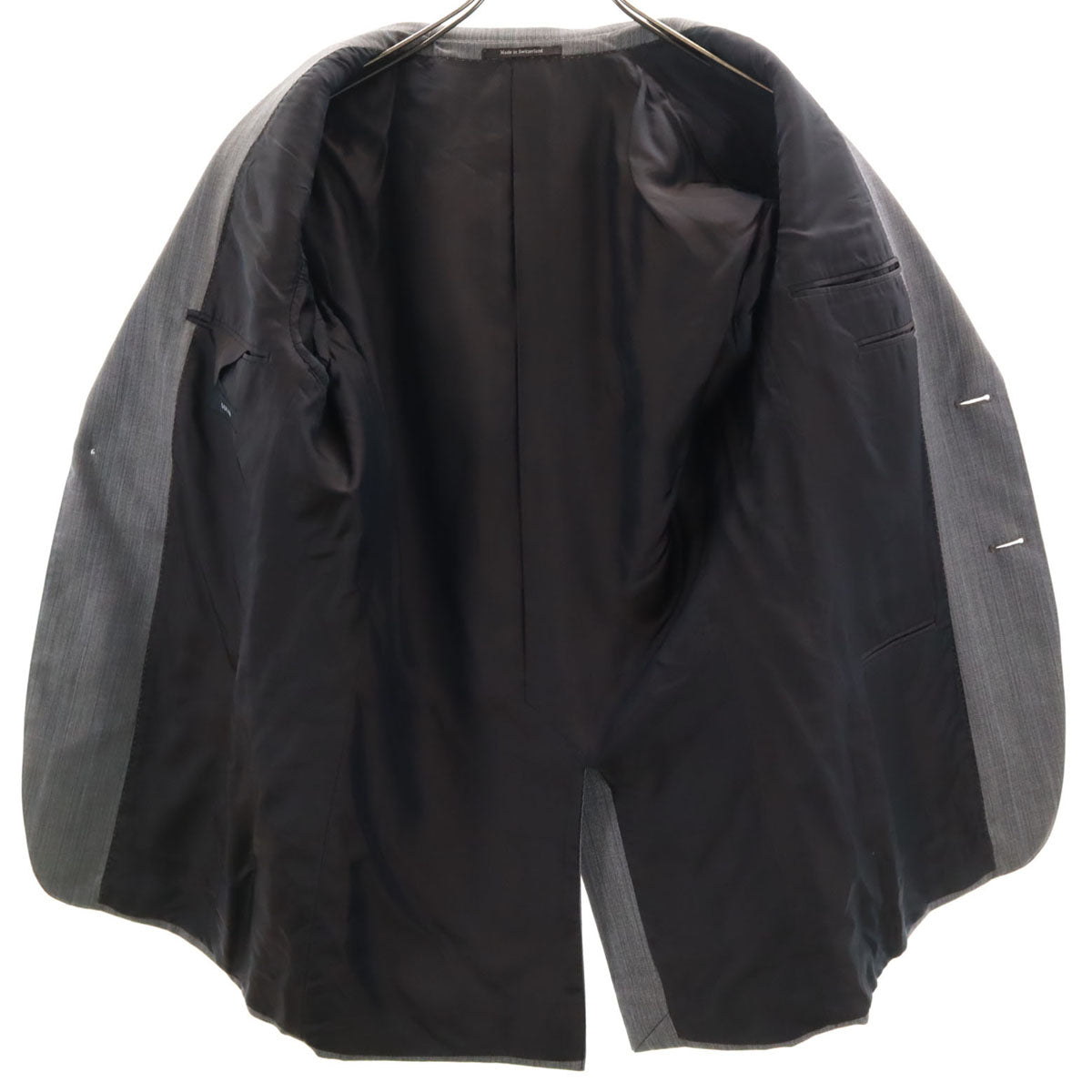 GUCCI グッチ ウール ストライプ柄 スーツ 上下 セットアップ 46R グレー メンズ