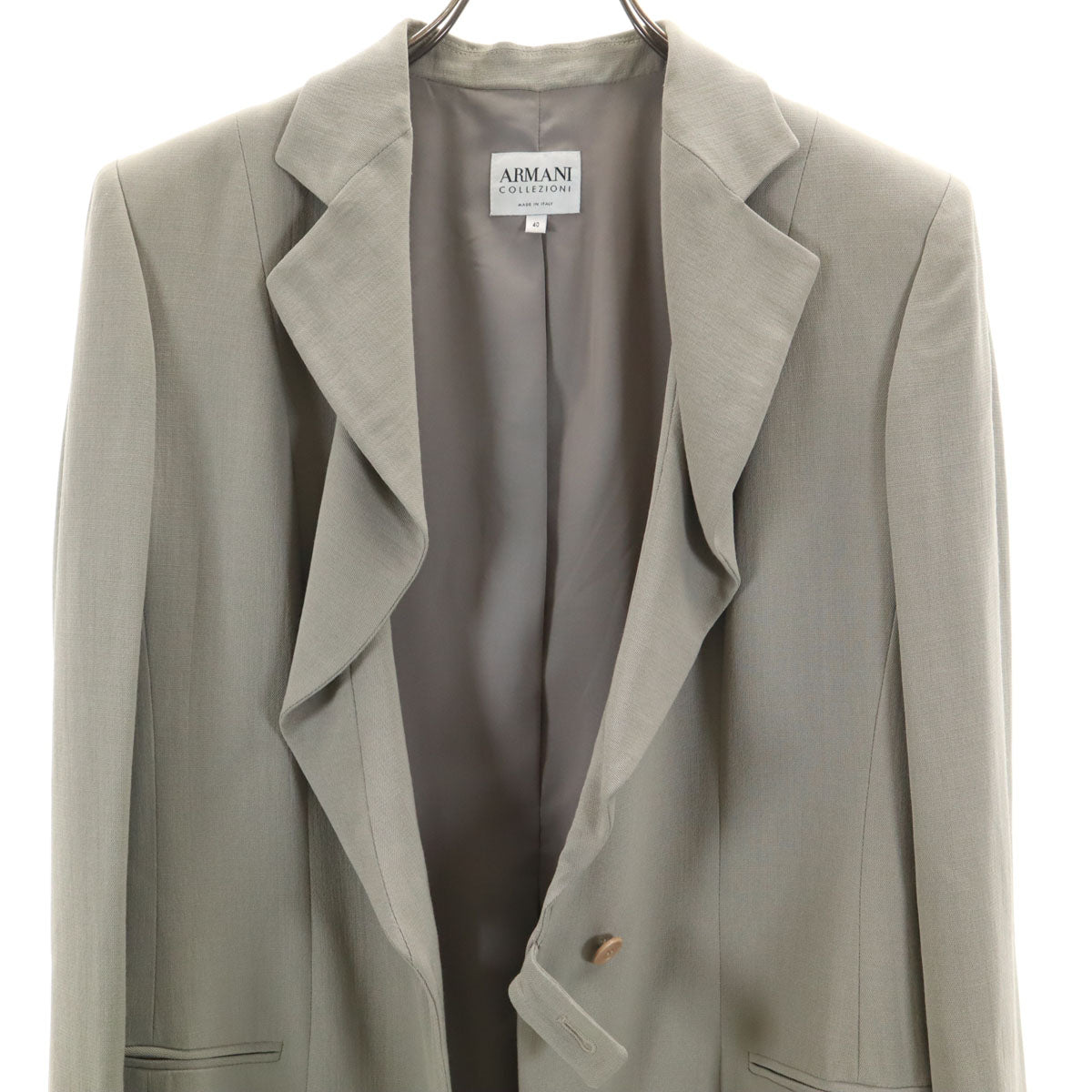 ARMANI COLLEZIONI アルマーニ コレツィオーニ イタリア製 テーラードジャケット 40 ライトグレー系 レディース