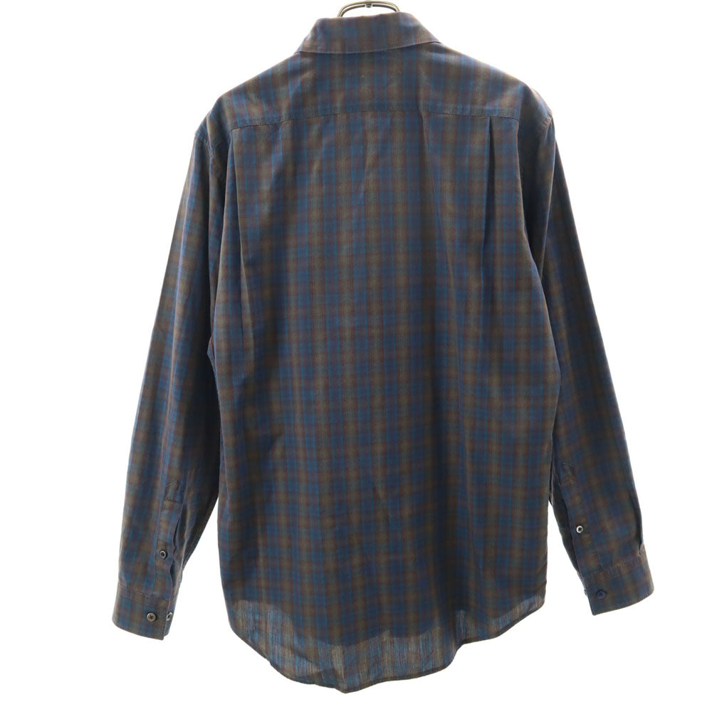 MARC JACOBS マークジェイコブス 2011年モデル イタリア製 チェック柄 長袖 ボタンダウンシャツ 46 ブルー メンズ