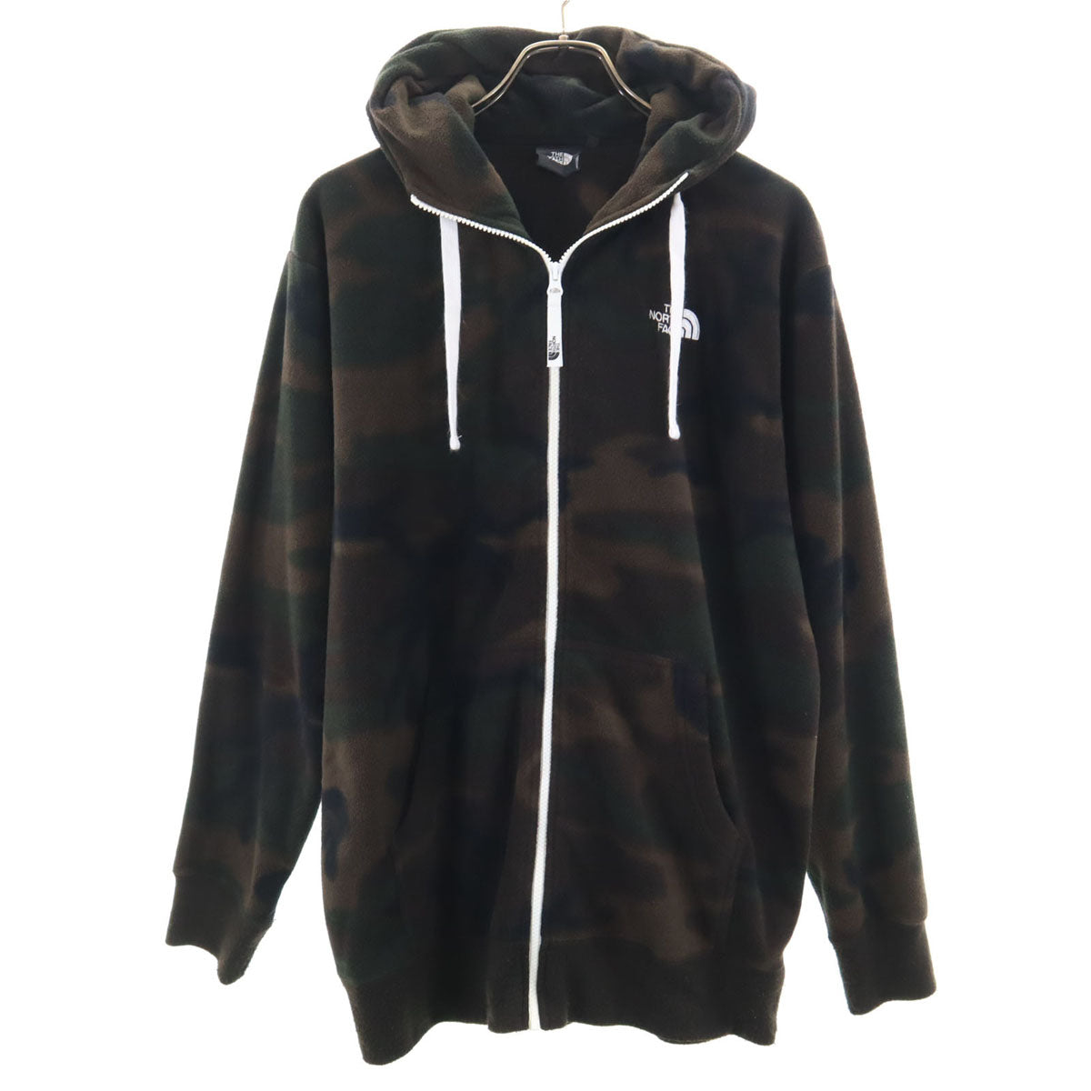 THE NORTH FACE ノースフェイス カモフラ柄 長袖 フリース ジップパーカー XL ブラウン系 NL71445 アウトドア 迷彩 メンズ