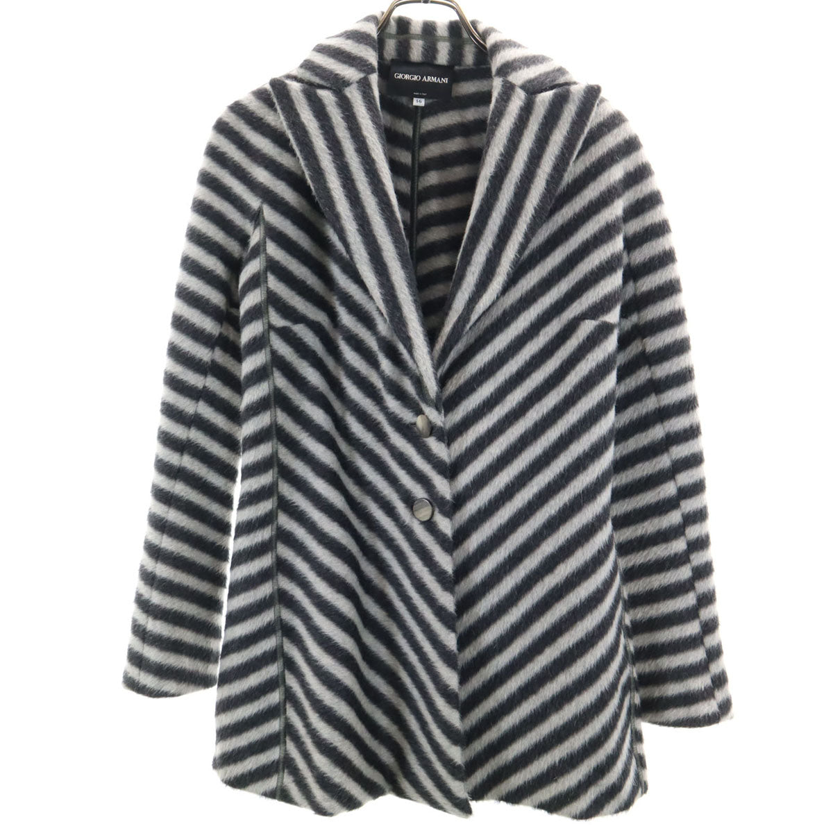GIORGIO ARMANI ジョルジオアルマーニ イタリア製 アルパカブレンド 総柄 ジャケット 36 グレー系 レディース
