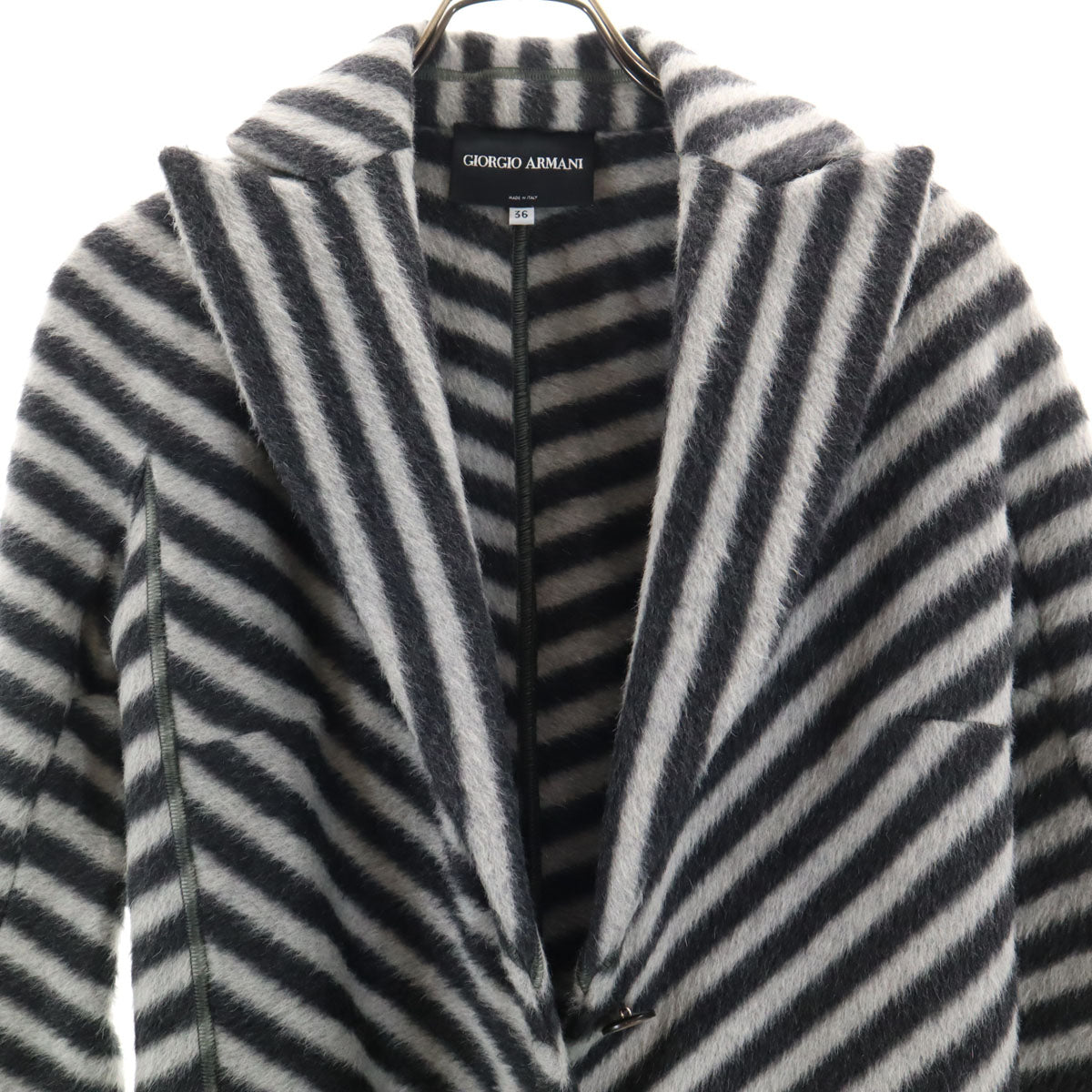GIORGIO ARMANI ジョルジオアルマーニ イタリア製 アルパカブレンド 総柄 ジャケット 36 グレー系 レディース