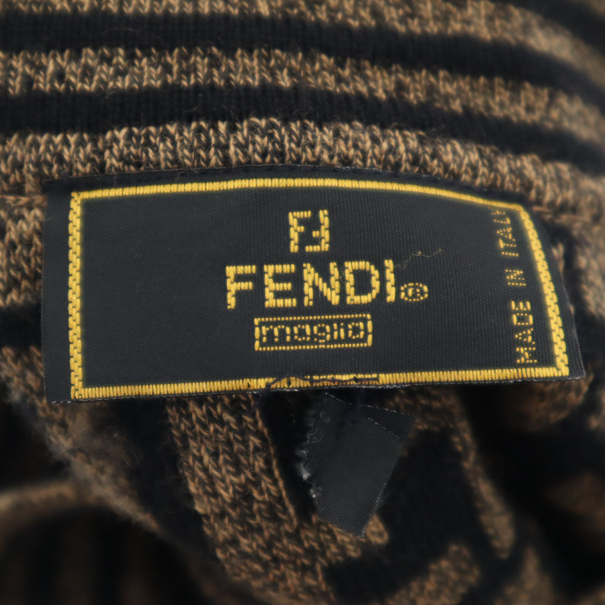 FENDI フェンディ イタリア製 ズッカ柄 長袖 セーター 40 ブラウン ニット レディース