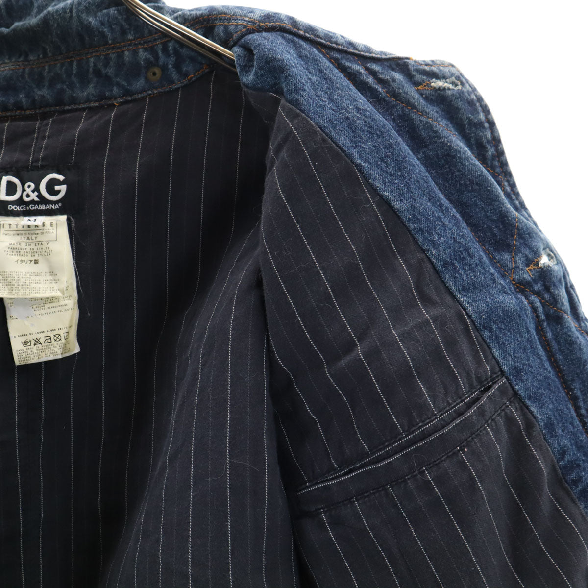 D&G DOLCE&GABBANA ディーアンドジー ドルチェアンドガッバーナ イタリア製 デニムジャケット M インディゴブルー ジージャン トラッカー メンズ