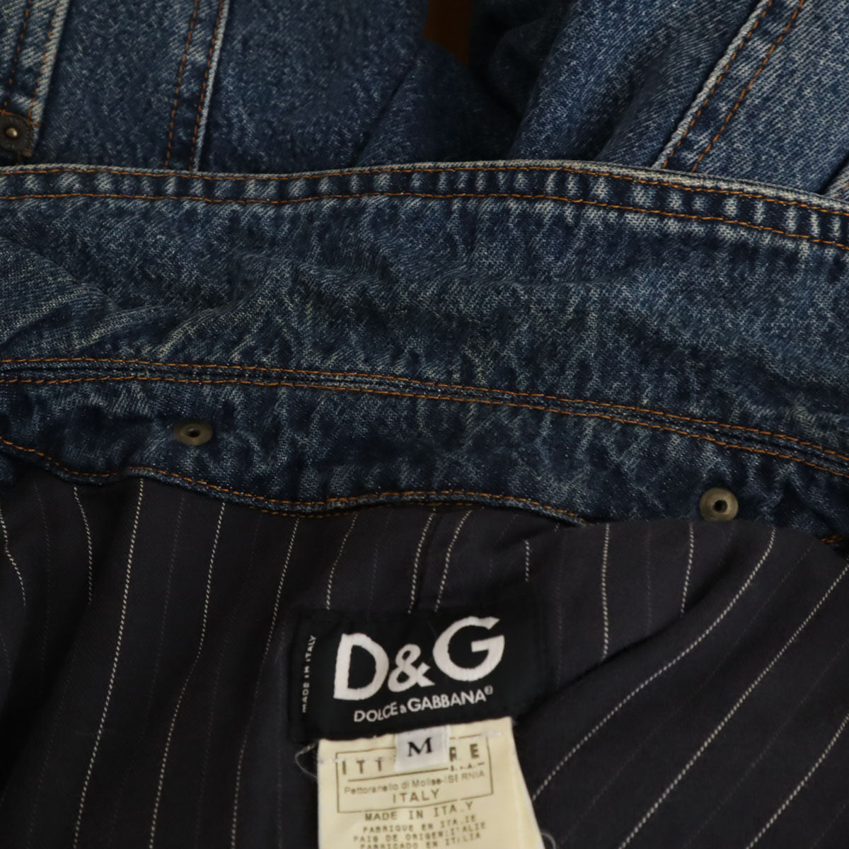 D&G DOLCE&GABBANA ディーアンドジー ドルチェアンドガッバーナ イタリア製 デニムジャケット M インディゴブルー ジージャン トラッカー メンズ