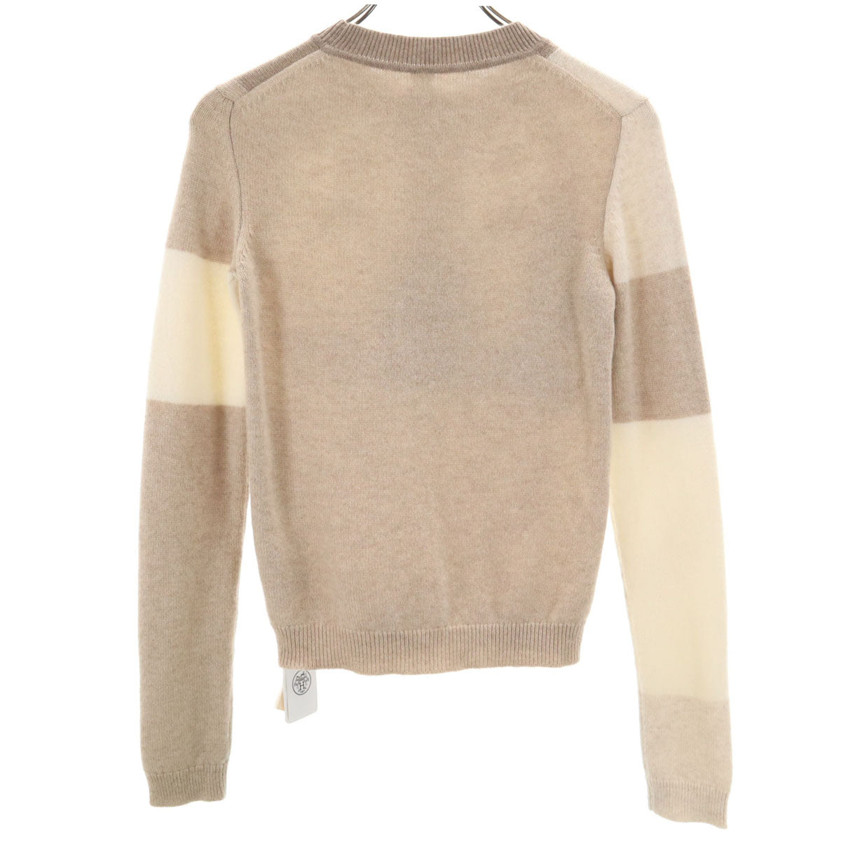 未使用 HERMES エルメス イギリス製 カシミヤ100％ 長袖 セーター 34 ベージュ ニット レディース