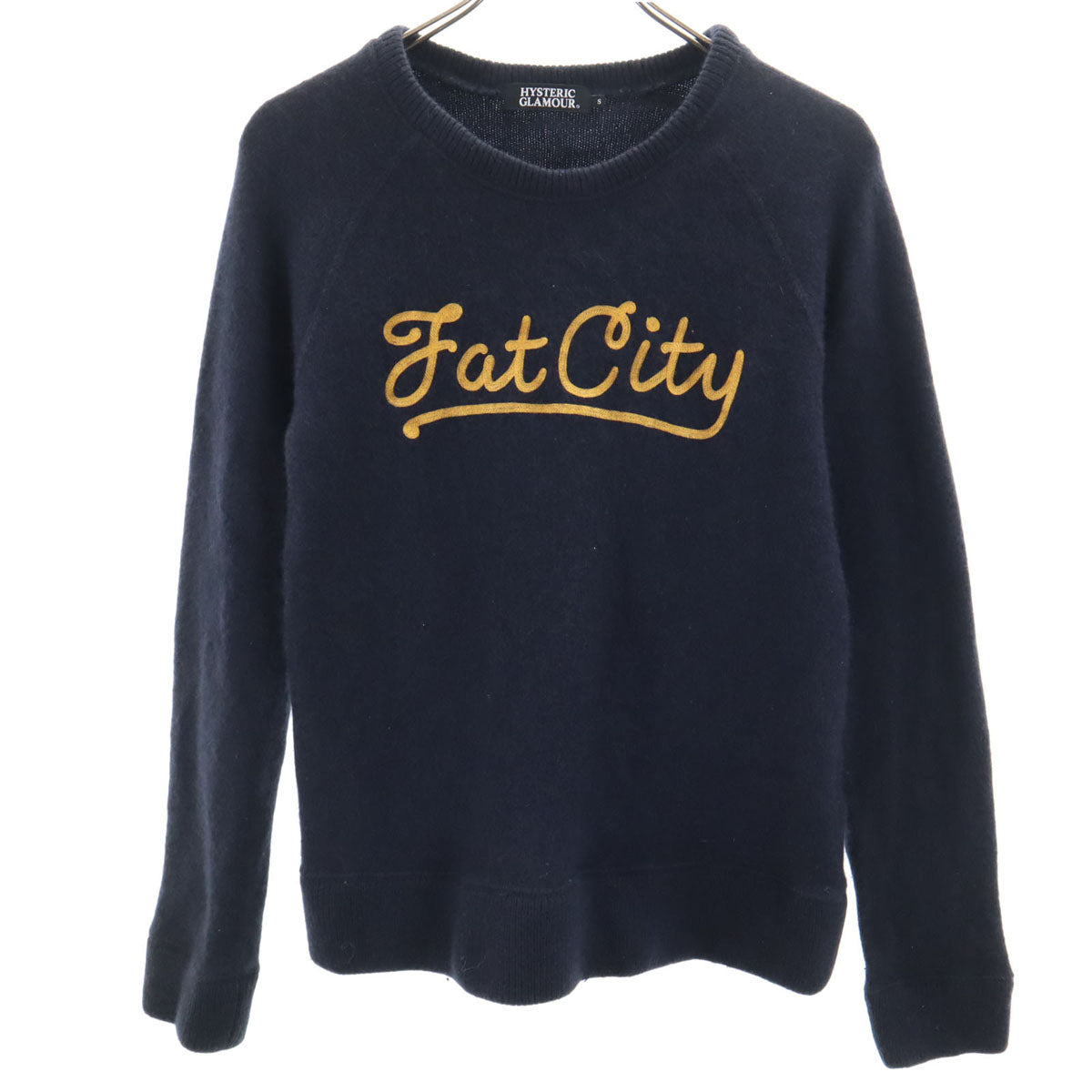 HYSTERIC GLAMOUR ヒステリックグラマー 日本製 アンゴラブレンド 長袖 セーター S ネイビー ニット レディース