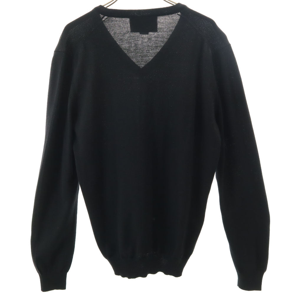 GUCCI グッチ イタリア製 長袖 Vネック セーター S ブラック メンズ