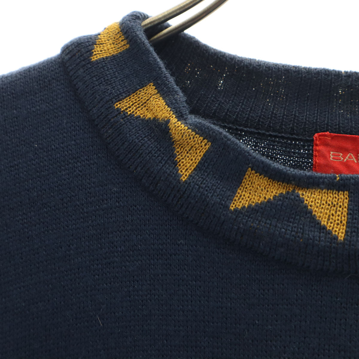BALENCIAGA バレンシアガ 90s ウール100% オールド 長袖 セーター M ネイビー系 ニット メンズ