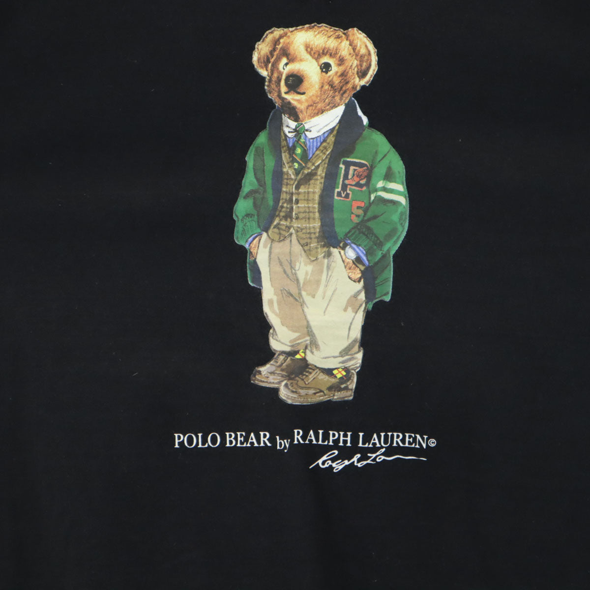 POLO RALPH LAUREN ポロラルフローレン ベアプリント 長袖 トレーナー L ブラック 裏起毛 スウェット メンズ