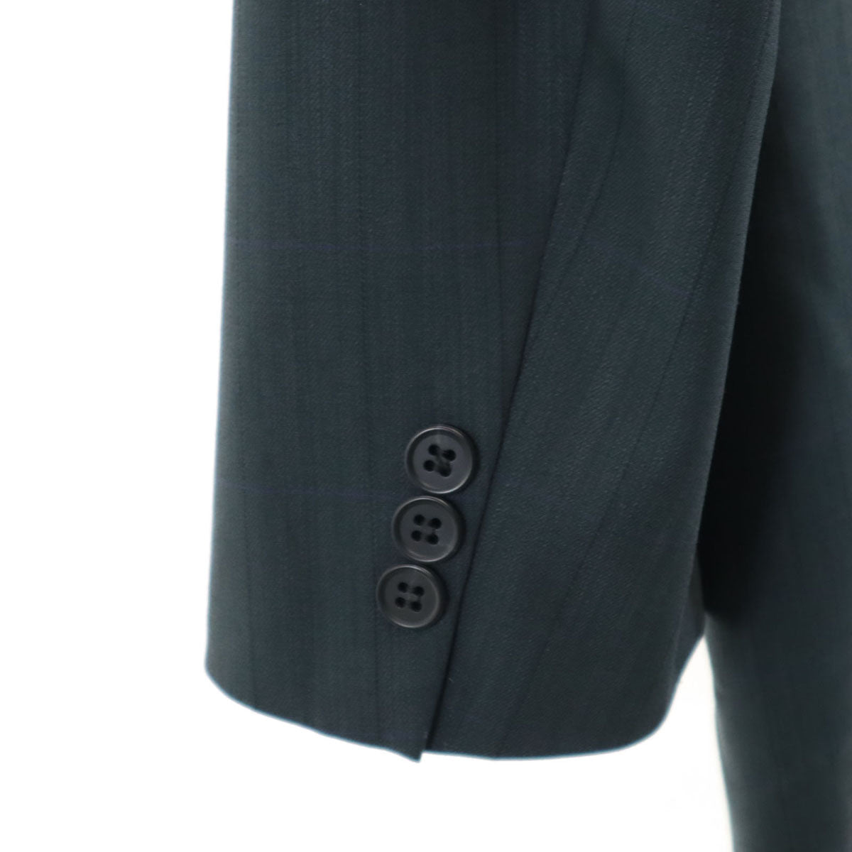 Pierre Cardin ピエールカルダン ストライプ柄 スーツ 上下 セットアップ 90A4 チャコールグレー ダブルジャケット ツータックパンツ メンズ