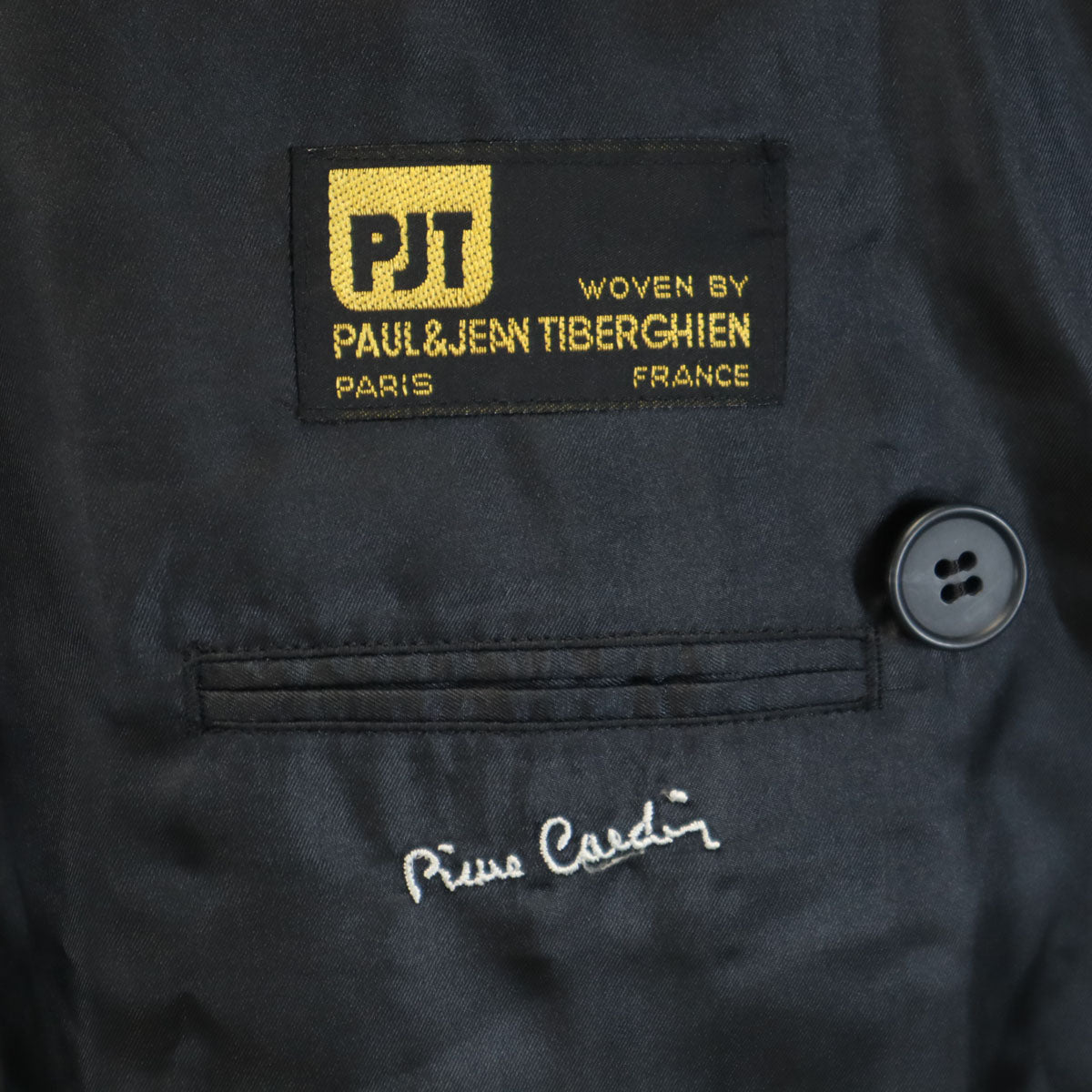 Pierre Cardin ピエールカルダン ストライプ柄 スーツ 上下 セットアップ 90A4 チャコールグレー ダブルジャケット ツータックパンツ メンズ