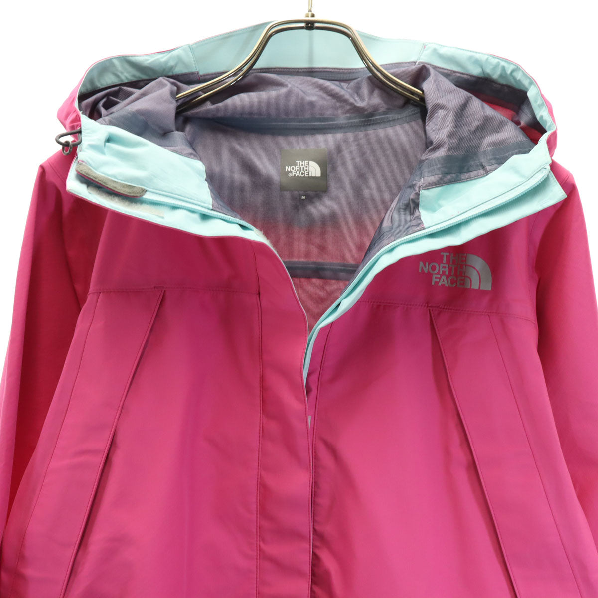 THE NORTH FACE ノースフェイス エアロ レインジャケット 上下 セットアップ M ピンク アウトドア NPW11215 収納袋付き レディース