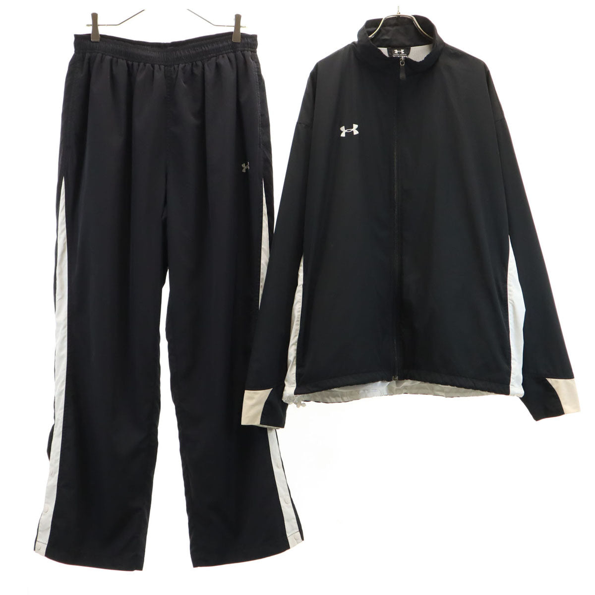 UNDER ARMOUR アンダーアーマー ウインドブレーカー 上下 セットアップ XL ブラック トレーニング ジャージ メンズ