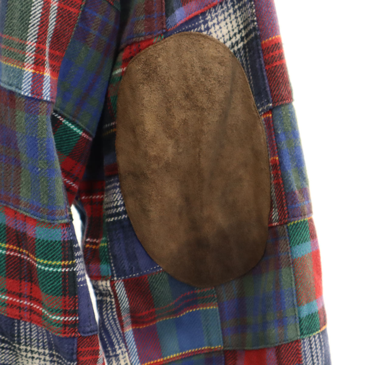 Polo by Ralph Lauren ポロバイラルフローレン チェック柄 長袖 WOODSMAN WS パッチワーク ネルシャツ L マルチ エルボーパッチ メンズ