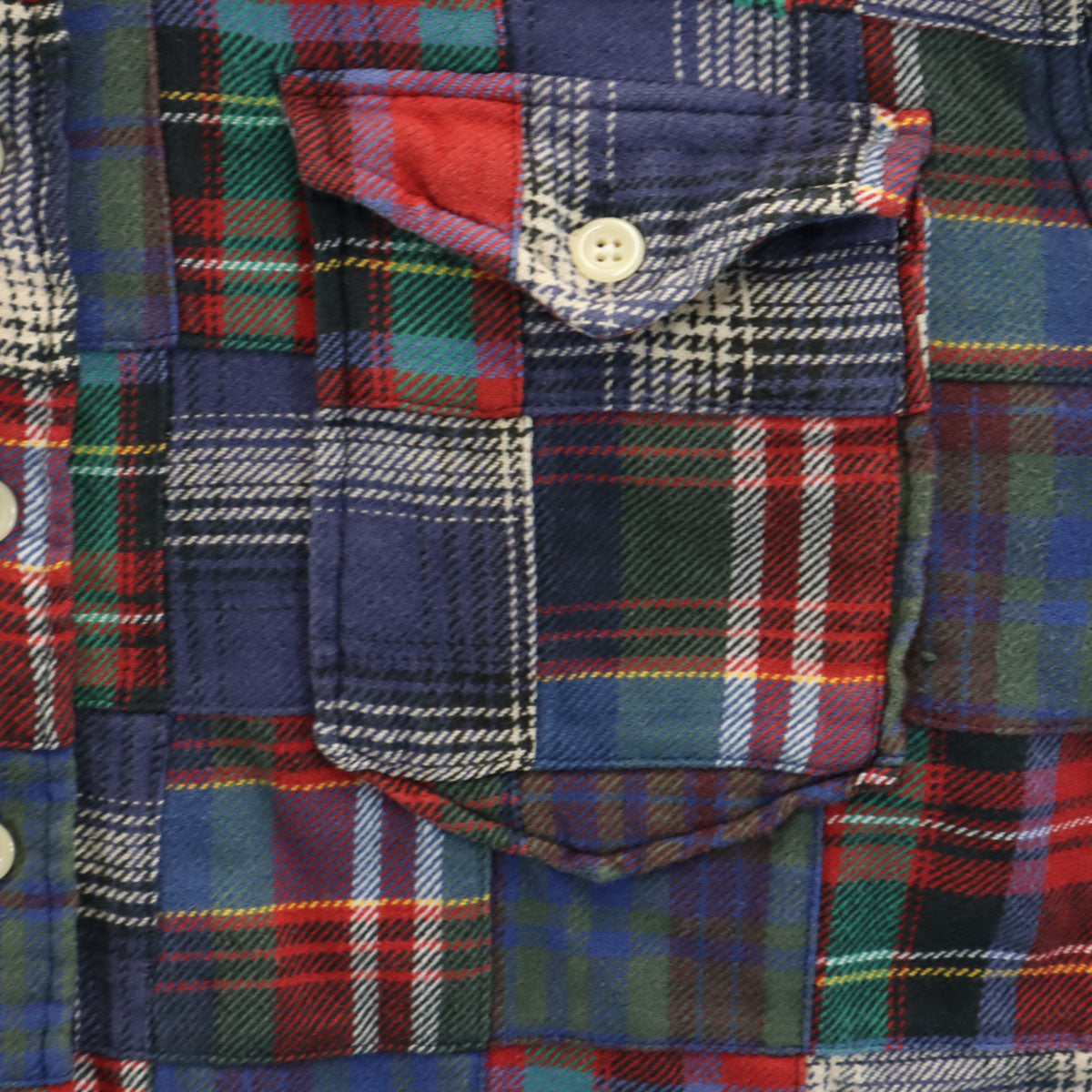 Polo by Ralph Lauren ポロバイラルフローレン チェック柄 長袖 WOODSMAN WS パッチワーク ネルシャツ L マルチ エルボーパッチ メンズ