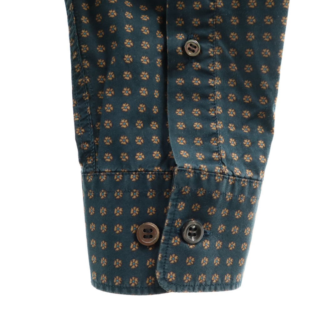 MARC JACOBS マークジェイコブス 2014年モデル イタリア製 総柄 長袖 ボタンダウンシャツ 46 ブルー メンズ