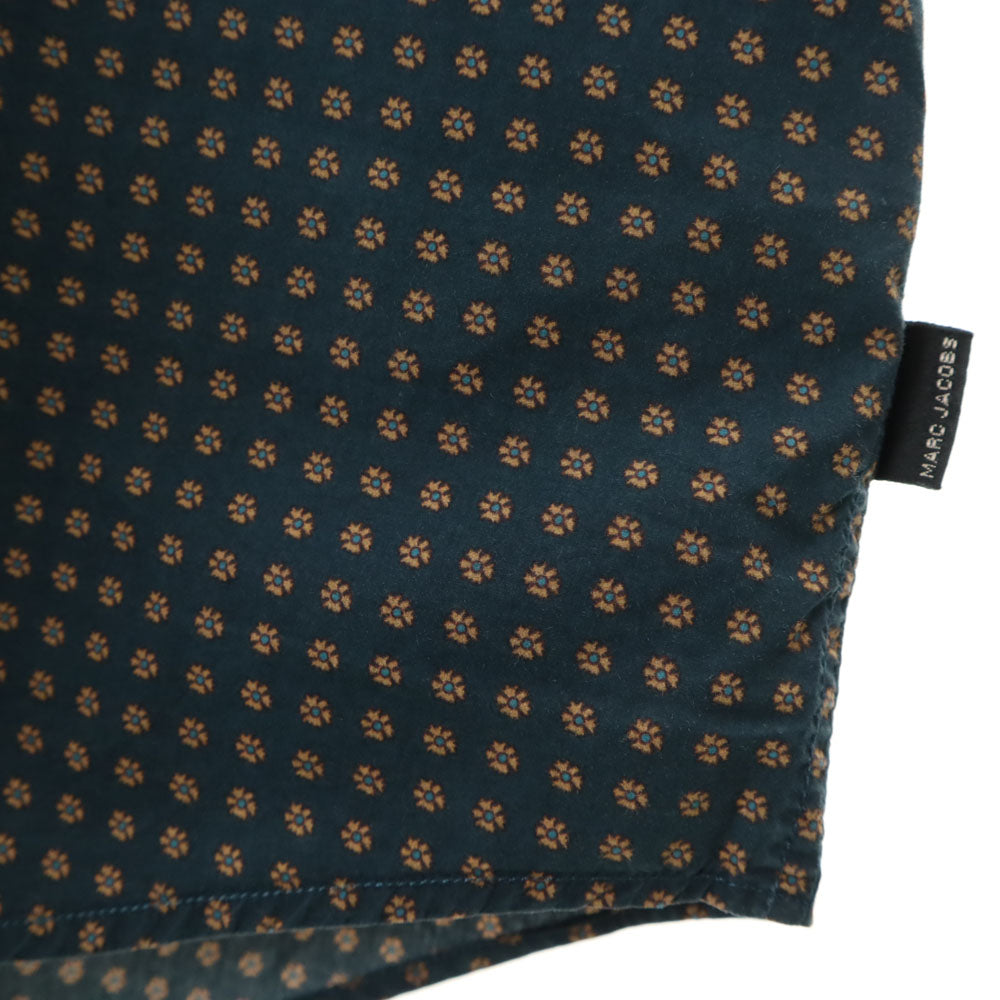 MARC JACOBS マークジェイコブス 2014年モデル イタリア製 総柄 長袖 ボタンダウンシャツ 46 ブルー メンズ