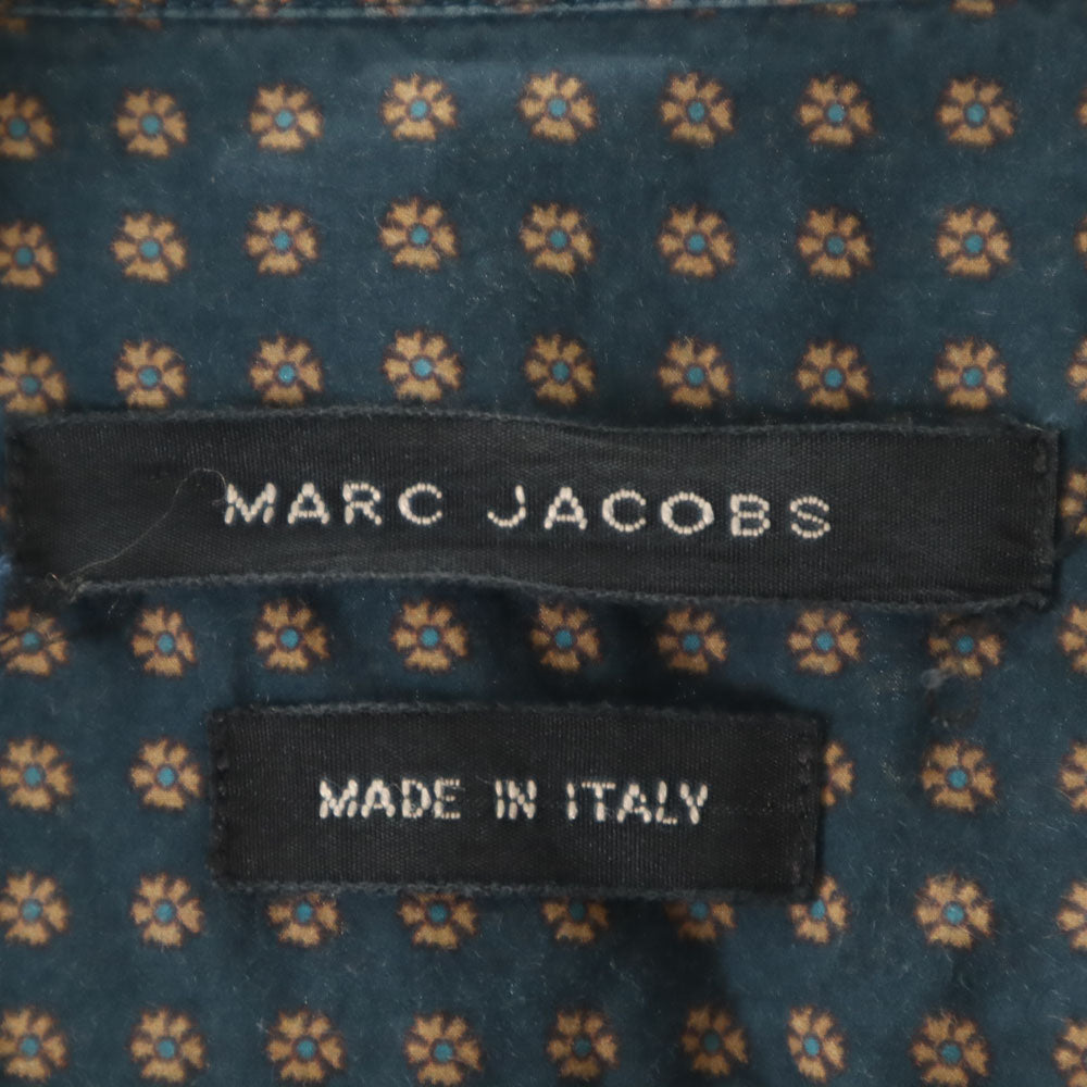 MARC JACOBS マークジェイコブス 2014年モデル イタリア製 総柄 長袖 ボタンダウンシャツ 46 ブルー メンズ