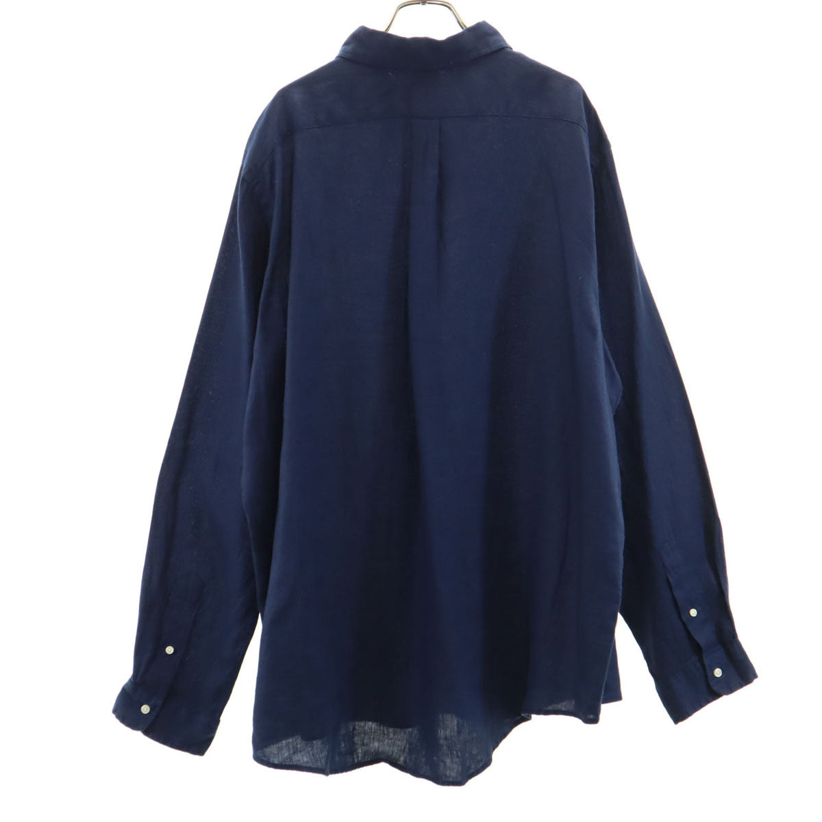 未使用 POLO RALPH LAUREN ポロラルフローレン リネン 長袖 ボタンダウンシャツ XXL ネイビー ビッグサイズ メンズ