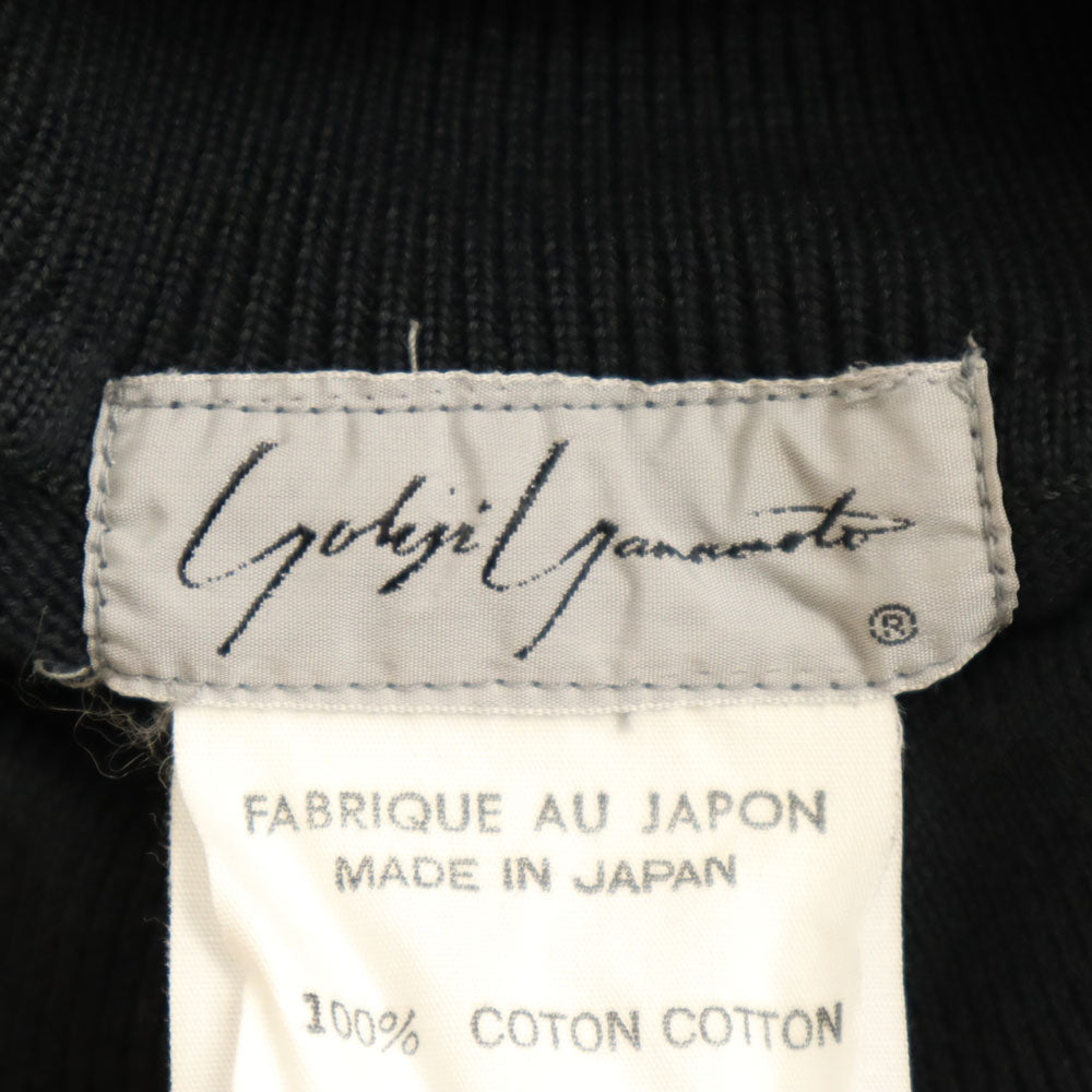 Yohji Yamamoto ヨウジヤマモト 80s 日本製 腹巻きリブ ヴィンテージ 長袖 モックネック カットソー ブラック メンズ