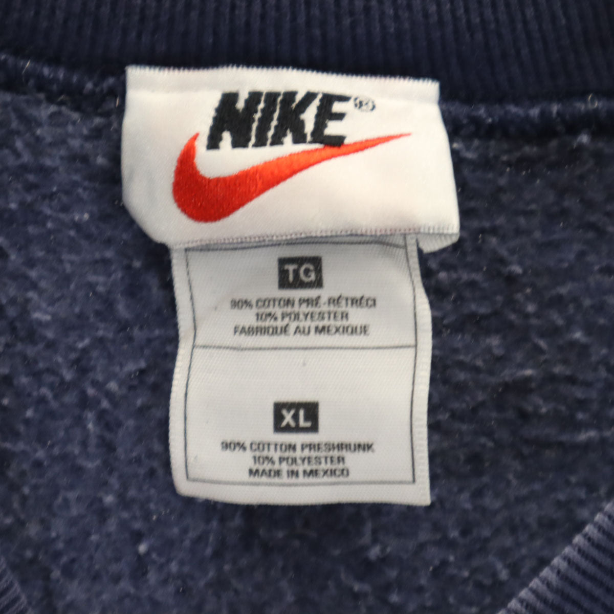 NIKE ナイキ 90s 00s オールド 白タグ 長袖 スウェット トレーナー XL ネイビー メンズ