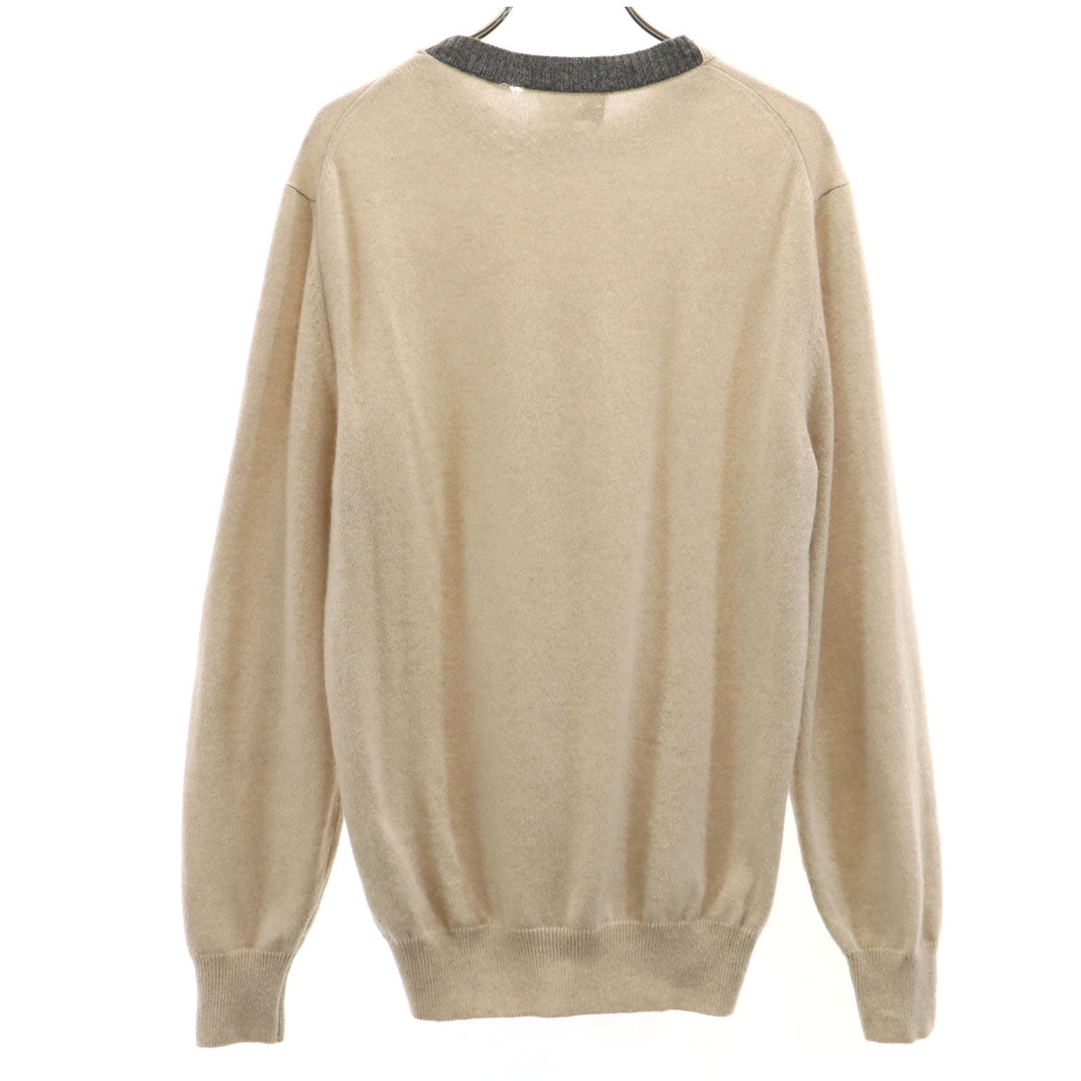 HERMES エルメス イタリア製 カシミヤ100％ 長袖 セーター XS ベージュ ニット メンズ